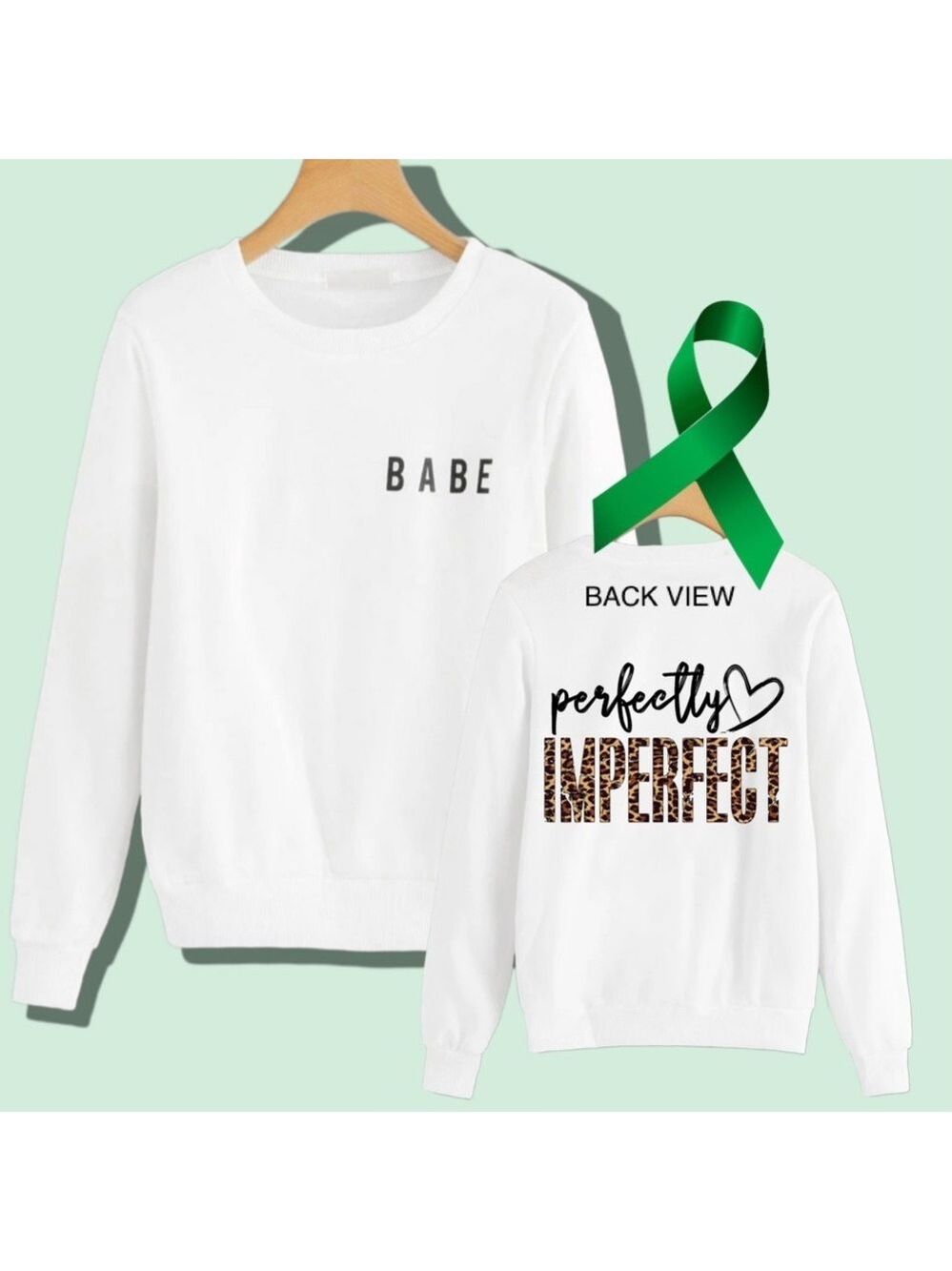Perfectly Imperfect “babe” mental health graphic crewneck sweatshirt size medium